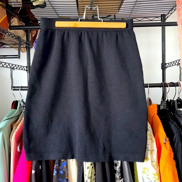 St John Basics Santana Knit Skirt Black 4